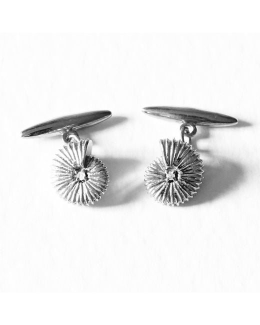 Lee Renee Metallic Ammonite Diamond Cufflinks – for men