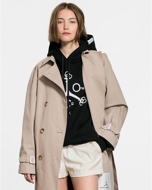 Saint One Co. Natural Idols Trench Coat Taupe X Pearl