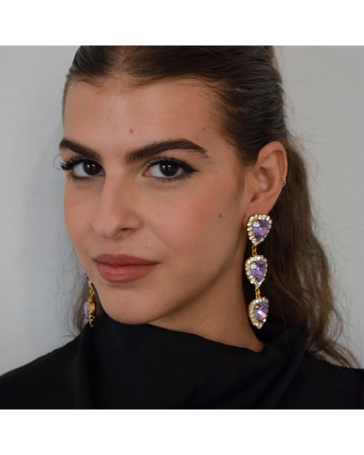 Achala Handcrafted Metallic Via Dell' Amore Heart Earrings