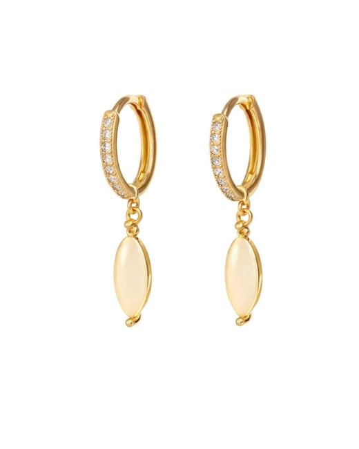 Uchi and Soto Metallic Neutrals Nekomeishi Cream Cats Eye Earrings