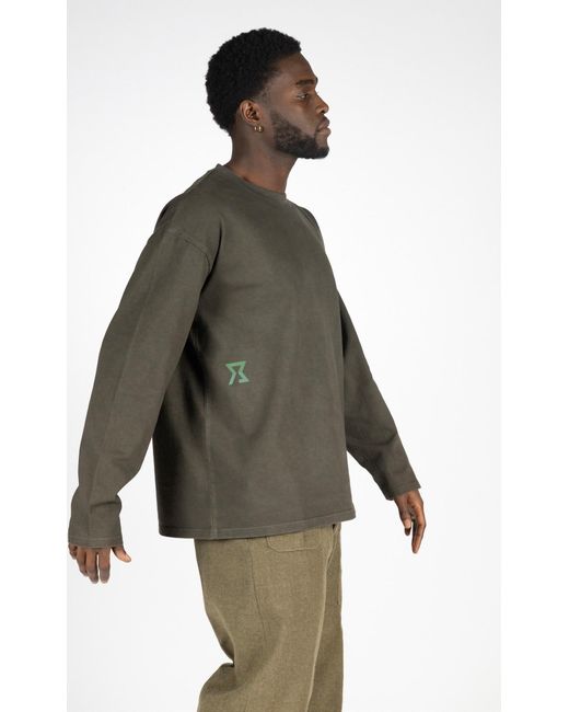 Achilles and the Tortoise Green Long Sleeve Tee Forest for men