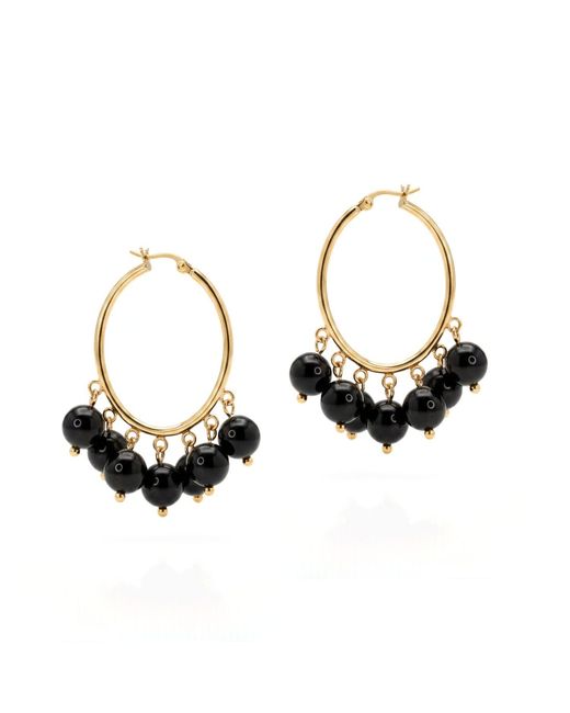 Jaredjamin Metallic Daniela Hoop Onyx Earrings