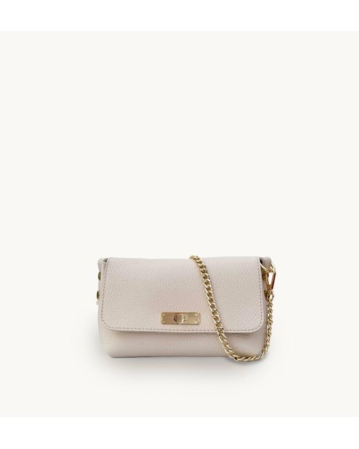 Apatchy London White Neutrals The Maisie Mini Stone Leather Bag