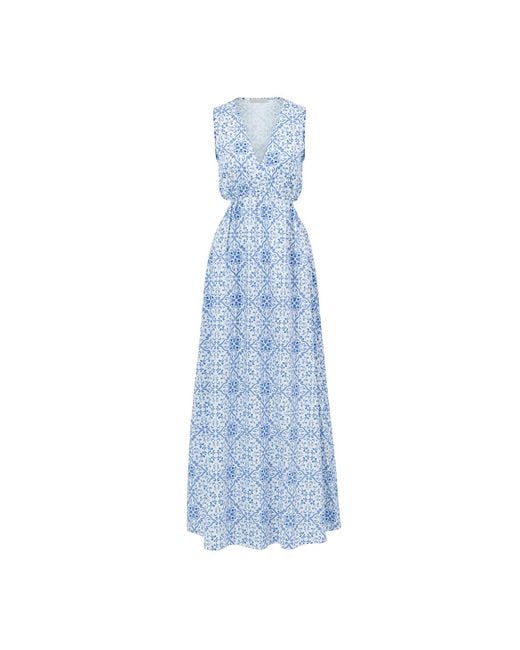 The Etta Collection Blue Augusta Maxi Dress