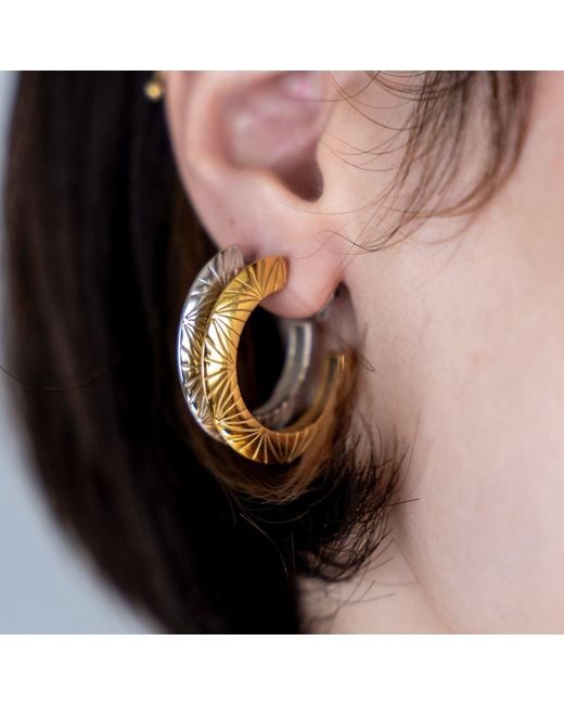 Gutta Design Metallic Arc Earring Plated
