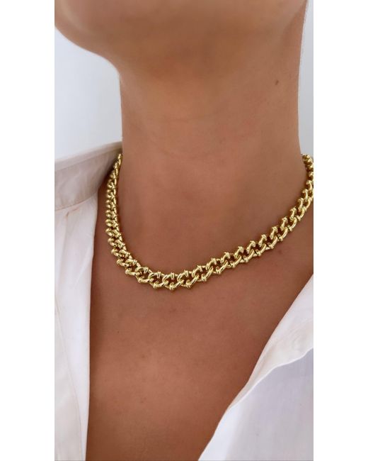 Crystals and Co Metallic Twisted Link Necklace