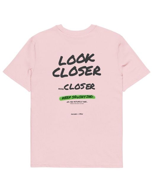 Anchor and Crew Pink Cotton Small Print Annotations Organic Cotton T-Shirt