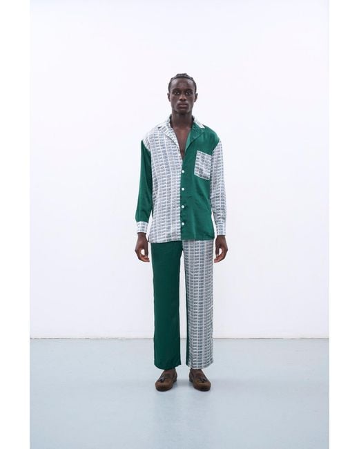 Studio Afuera Green Forest Printed Silk Shirt