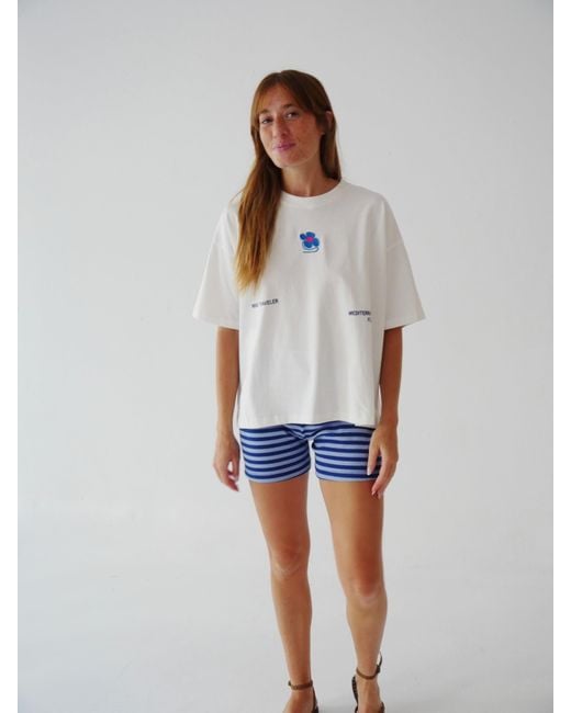 Mind Traveler White Mediterranean Flower T-Shirt