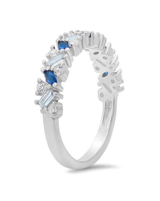 Kylie Harper Blue Sterling Multi-Shape Ombre Band Ring
