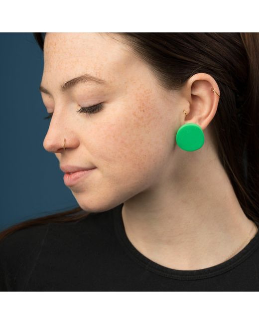 By Chavelli White Textured Polymer Stud Earrings