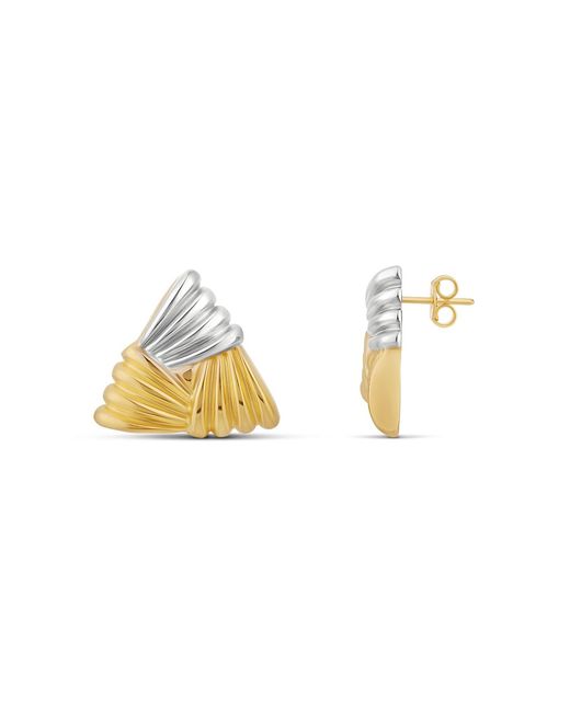 SHYMI Metallic Textured Triangle Statement Studs