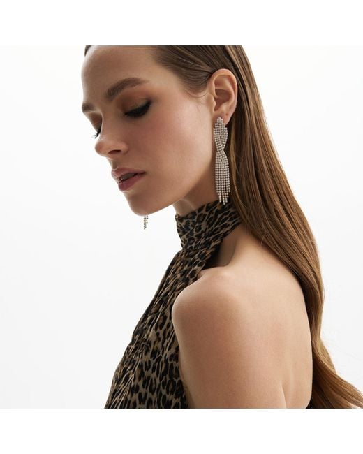 Maison De Gala White Georgina Crystal Dangle Earring