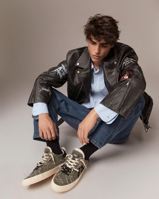 Springa | Unique Vulcanized Sneakers Italian Handmade Green Wavy Olona Sneakers for men