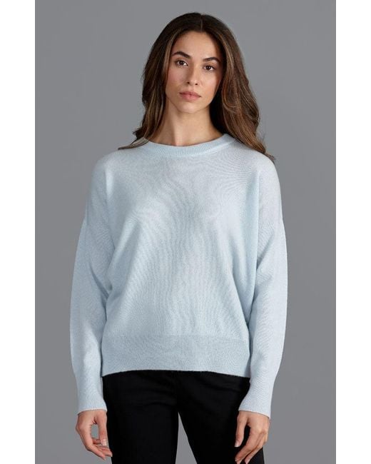 Paul James Knitwear Blue Cashmere Crew Neck Mahi Jumper