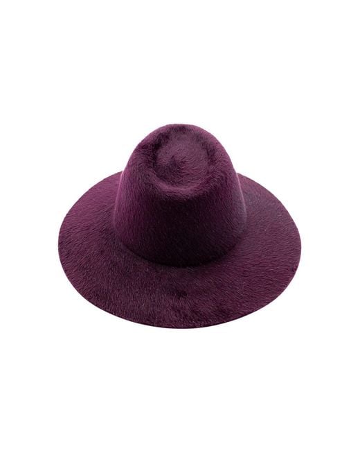 DORIA 1905 Purple Burgundy Melousine Lapin Felt Wide-Brimmed Hat