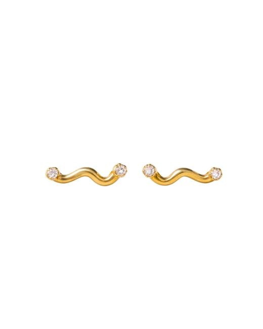 Lily Flo Jewellery Metallic Between Now And Tomorrow Diamond Stud Earrings