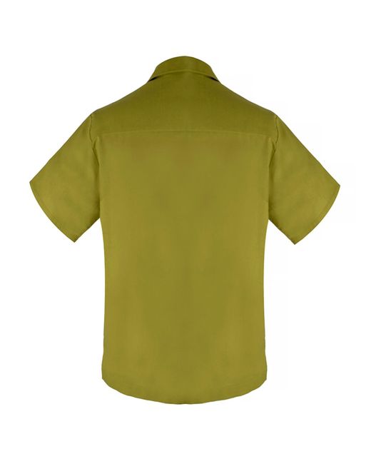 DAVID WEJ Green Kingston Linen Blend Shirt And Short Set for men