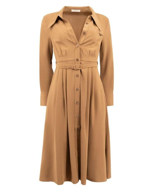 Ana Malik Llc Natural Ana Malik Knee Length Dress