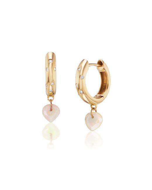 Preeti Sandhu Metallic Rangoli 14K Opal And Diamond Hoops