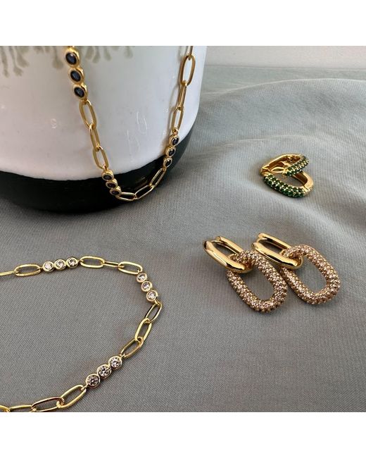 Clemence Wren Metallic Triple Sapphire Gemstone Necklace Chain