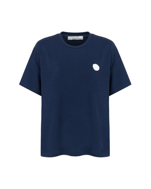 Nocturne Blue Logo Designed Basic T-shirt-navy