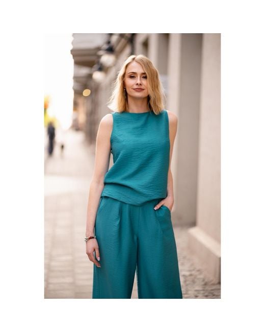 Oh!Zuza Blue Echo Viscose Top Wide Straps