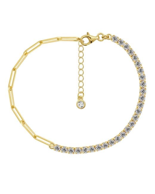 Diamonbliss Metallic Half & Half Tennis Bracelet