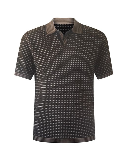 Vustra Black Cotton Johnny Collar Polo for men