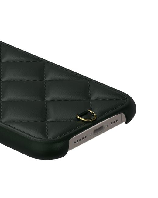 Velante Green Calf Leather Phone Case, Kanda Texture, Lock Edition, British