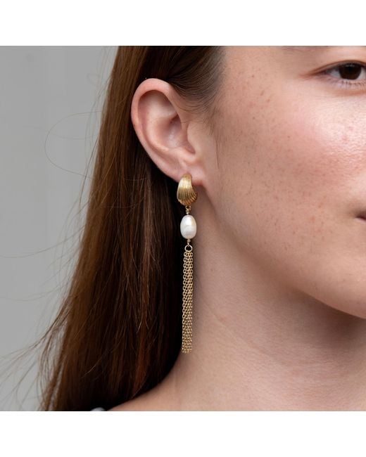 Zoe & Morgan Metallic Esme Pearl Earrings