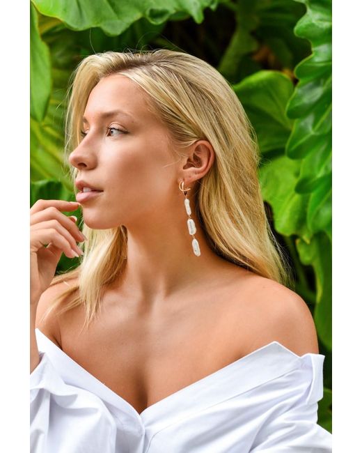 Adriana Pappas Designs White Pearl Swirl Earrings