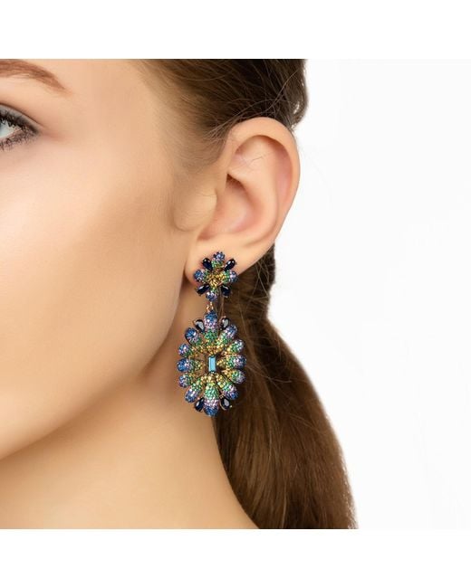 Latelita London Blue Babylon Multicoloured Flower Drop Earrings