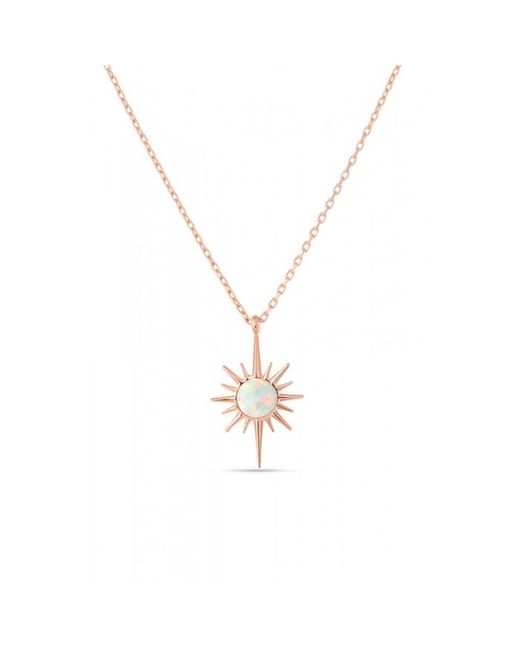 Spero London Metallic Opal Northernstar Sterling Pendant Necklace