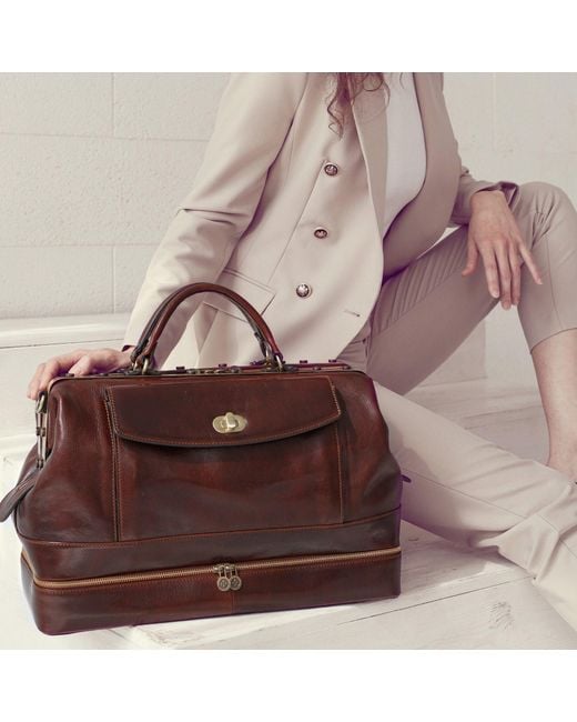 Time Resistance Red Leather Doctor Bag, Medical Bag, Leather Handbag