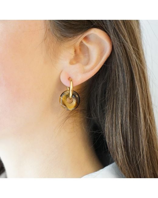 Smilla Brav Metallic Earrings Tiger's Eye