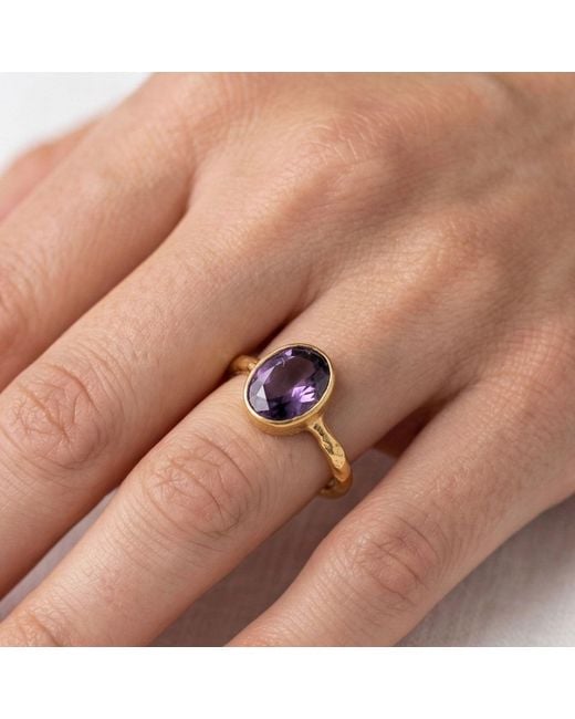 Jaredjamin Pink Oval Amethyst Gemstone Ring