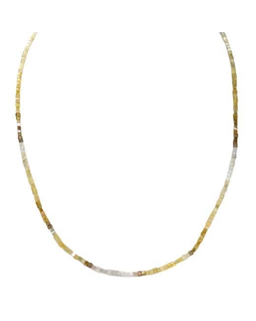 Rahul's Jewels Metallic 16"-18" Adjustable Length Genuine Diamond Cube Necklace