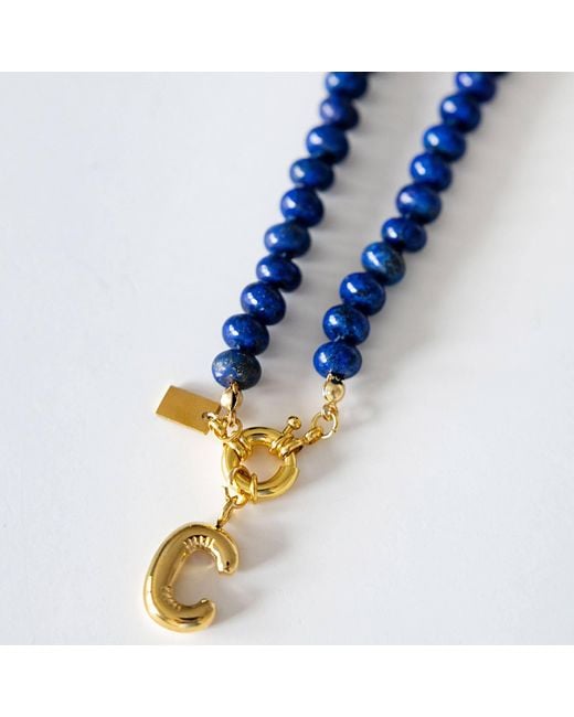 Christina Greene Blue Sweet Stone Beaded Knotted Necklace