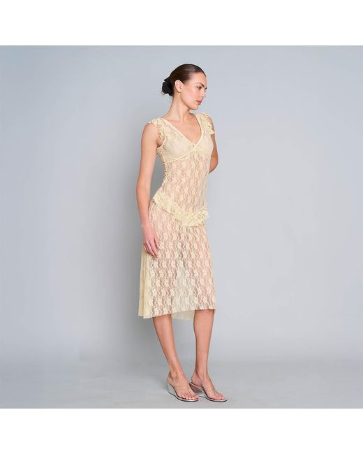 Love and Nostalgia Natural Summer Love Lace Midi Dress