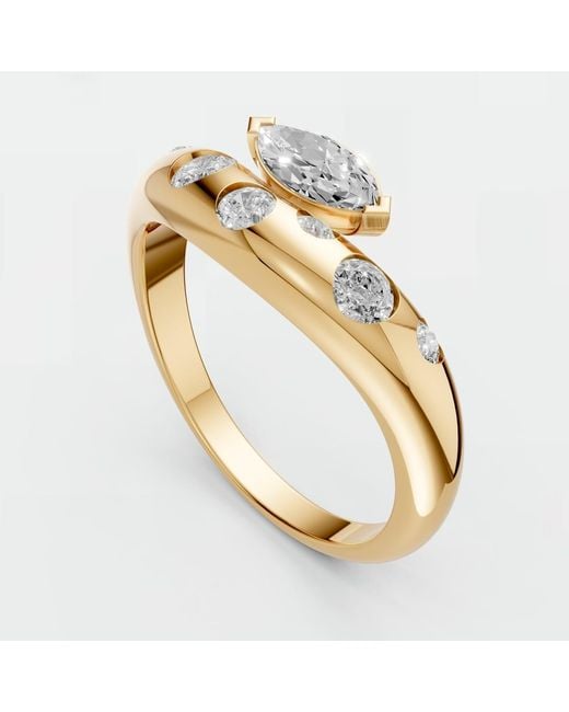 Aya Fine Jewelry Metallic Marquise Lab Diamond Scatter Ring