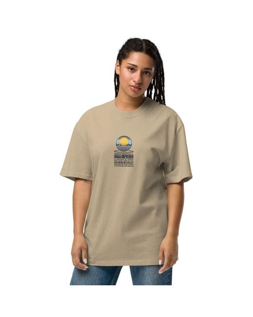 Anchor and Crew Natural Faded Khaki Ocean Drift Surf Explore Co. Oversized Cotton T-Shirt