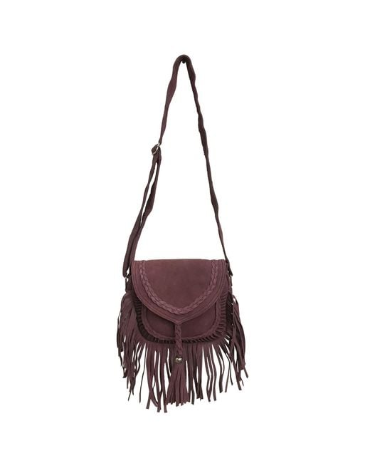 Zasta Studio Purple Banjara Suede Leather Crossbody Bag