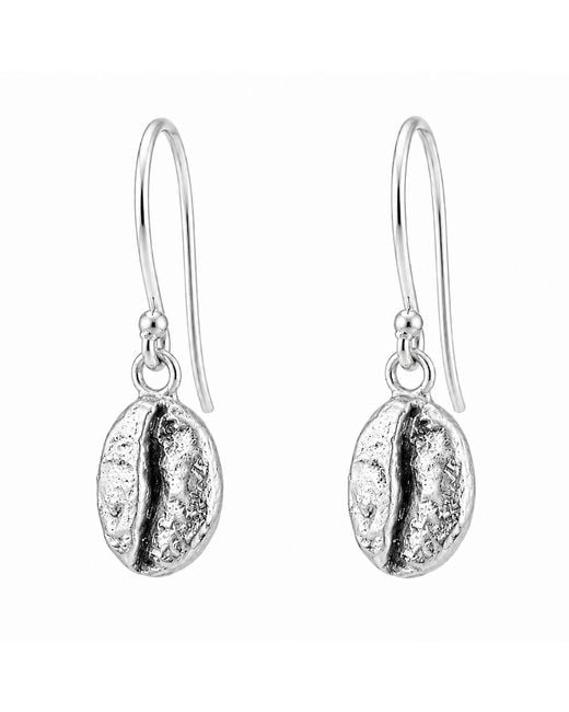 Mother Nature Jewelry Metallic Coffee Bean Earrings, Handmade Minimalist Dangles