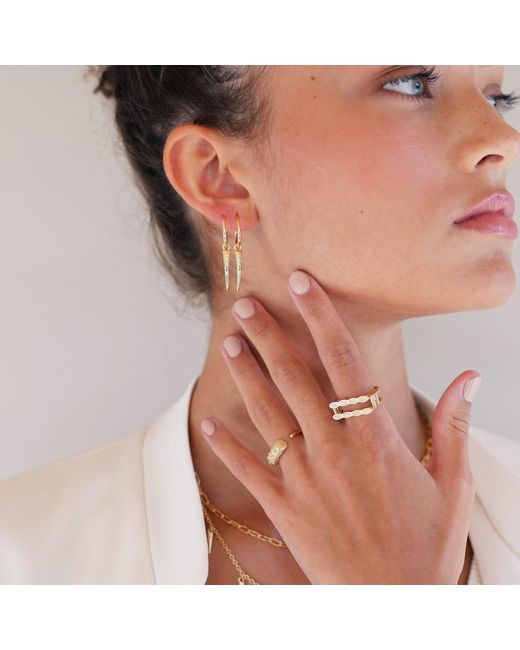 Linda Fiore Metallic Horn Earrings Vermeil