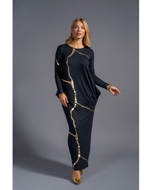Esther Saadia Blue Charcoal Kintsugi Three Way Maxi