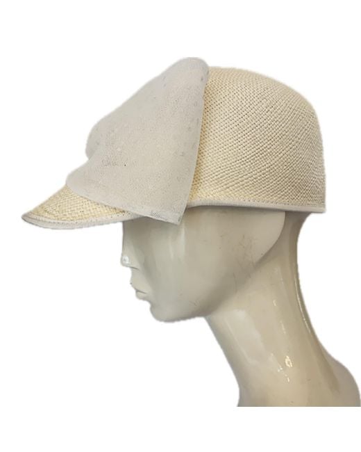 Misa Harada Millinery White Judy Straw Cap With Polka Dot Tulle Bow