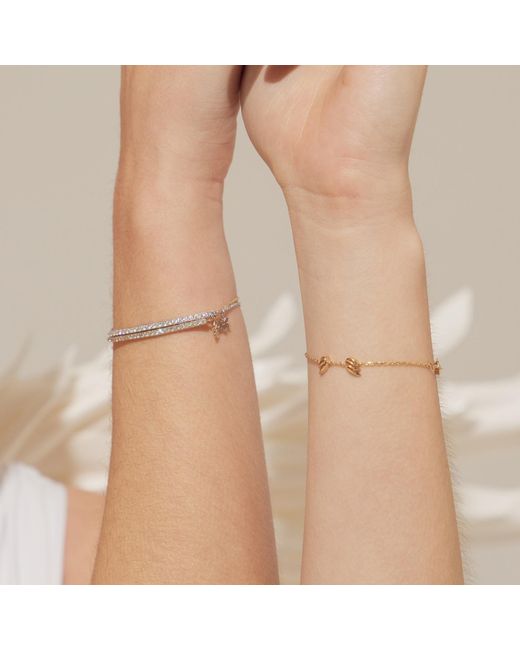 BLOOMTINE | Earth Angel HQ White Illuminess 14K Rose- Diamond Bar Bracelet