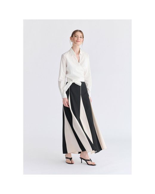 Paisie White Side Tie Wrap Blouse