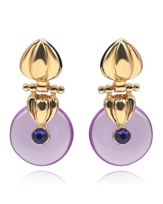 Michael Nash Jewelry Metallic Annie Drop Earring With Amethst Resin Drop